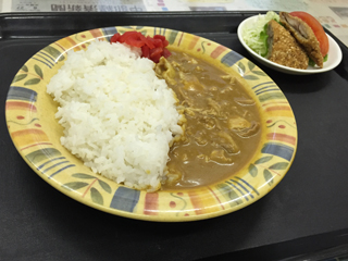 カレーライスと白身魚フライ