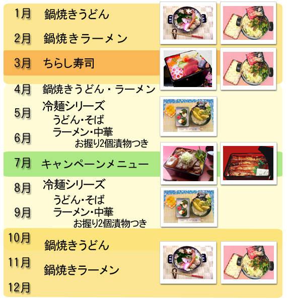 キャンペーンメニュー